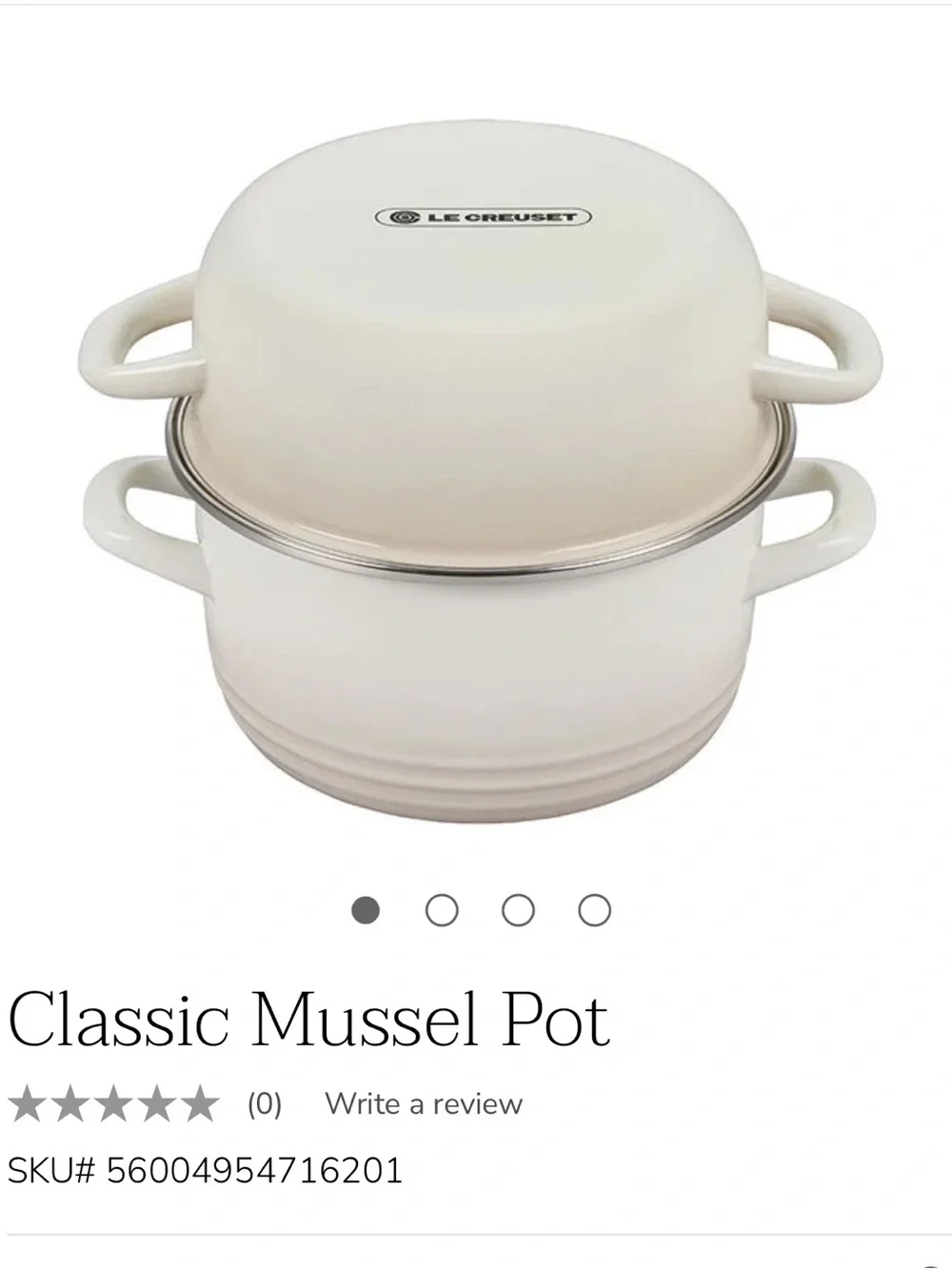 Le Creuset Meringue Classic Mussel Pot - Rare